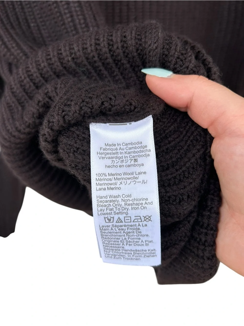 NWT J. Crew Dark Brown Ribbed Fitted-Waist Crewneck Sweater - Merino Wool - XXS